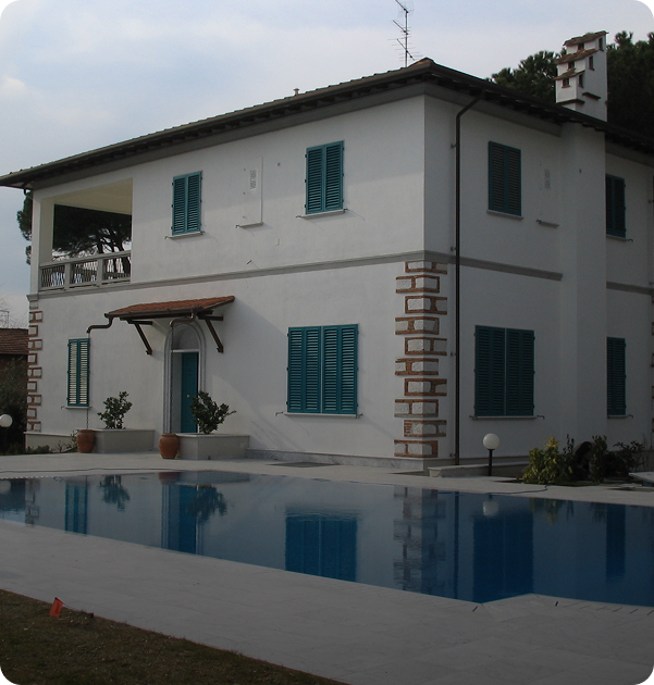 villa total white con piscina